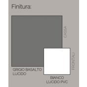 Vetrina 2 ante, grigio basalto lucido e bianco lucido, made in Italy