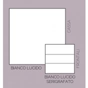 Porta TV con due ante e un cassetto, in finitura Bianco lucido, con piedini