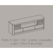 Porta TV bianco laccato e grigio, Made in Italy