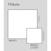 Tavolino da salotto con 2 ante, bianco lucido e grigio, made in Italy