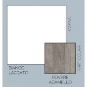 Tavolo moderno allungabile L.180, bianco lucido con piano rovere adamello 