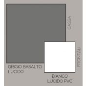 Tavolo moderno allungabile L.180, bianco lucido e grigio basalto