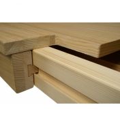 Tavolo di design allungabile in legno, rovere naturale spazzolato, apertura con binario