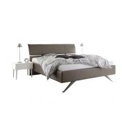 Letto imbottito Titanium in ecopelle Marrone