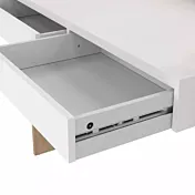 scrivania bianca e rovere comoda