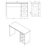 Scrivania con cassetti, finitura Rovere 