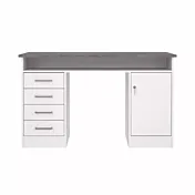 scrivania bianca e grigio cemento 