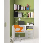 Letto a castello scontato in finitura Grigio dorian, Oliva e Rovere bianco