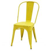 Sedia Stile Industry, struttura in metallo colore Giallo Anticato 