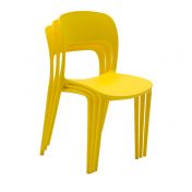 Sedia in polipropilene colore giallo impilabile