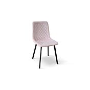 Sedia imbottita in velluto, Rosa con rombi