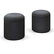 Set di 2 Pouf con vassoio, colore Grigio