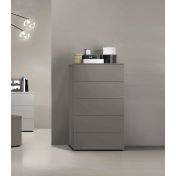 Settimino, Comodone moderno a 5 cassetti in finitura Grigio Cenere