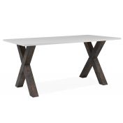 Tavolo moderno Tromso con gambe ad x  in finitura Willow e bianco