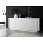 Elegante credenza in bianco opaco a 4 ante