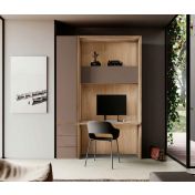 Zona studio per Smart working in Noce Biondo e Bronzo