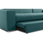 Divano moderno trasformabile Pilatus, divano letto Verde Smeraldo, made in Italy