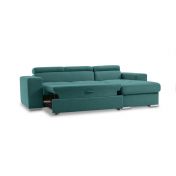 Divano moderno trasformabile Pilatus, divano letto Verde Smeraldo, made in Italy