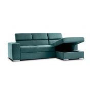 Divano moderno trasformabile Pilatus, divano letto Verde Smeraldo, made in Italy