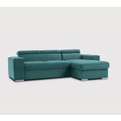 Divano moderno trasformabile Pilatus, divano letto Verde Smeraldo, made in Italy