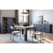 Soggiorno moderno completo, finitura Rovere navy e Rovere riviera