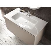 Bagno con mobile, lavabo e colonna, finitura Castoro e Rovere tivoli