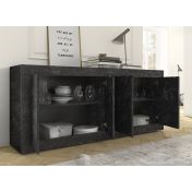 Credenza Moderna Effetto marmo, Madia di Design, 4 ante