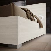 Letto matrimoniale legno, finitura Bianco altea