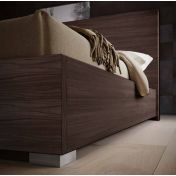 Letto matrimoniale king size 180 x 200 legno, finitura Noce Moro