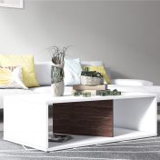 Tavolino moderno Ankara bianco e noce