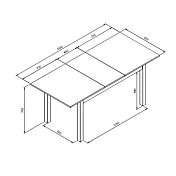 misure Tavolo allungabile moderno, Bianco 140 x 80