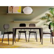 Tavolo di design L.130 allungabile, colore argilla, Made in Italy