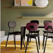 Tavolo di design L.160 allungabile, colore argilla, Made in Italy