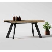 Tavolo di design L.160 allungabile, colore Quercia con gambe nere