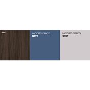 Madia di Design con piedini, 3 ante 1 cassetto, finitura Teak, Navy e Grey