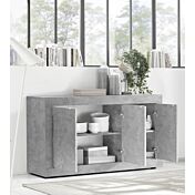 Credenza Moderna, Madia con 3 ante in finitura Cemento