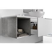 Bagno di design sospeso Bianco, Grigio con specchio inclinabile