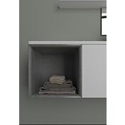 Bagno di design sospeso Bianco, Grigio con specchio inclinabile