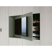 Armadio camera letto con vano tv, Bianco Altea e Agave