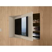 Armadio per camera letto con vano tv, Noce Biondo e Orzo