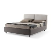 Letto matrimoniale Wezwen con contenitore in finitura grigio perla ed antracite