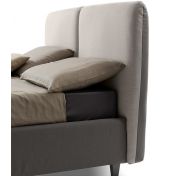 Letto matrimoniale Wezwen con contenitore in finitura grigio perla ed antracite