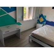 Cameretta completa linea onda blu con letto una piazza e mezza