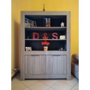 ACQUISTA ANCHE TU Libreria Rovere grigio, 2 ripiani e 2 ante,  Made in Italy