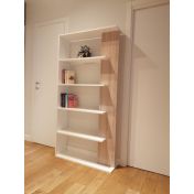 Libreria moderna rovere canadian e bianco con 5 ripiani