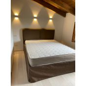 Letto ecopelle marrone tabacco con contenitore