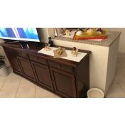 Credenza 4 porte e 4 cassetti, stile arte povera