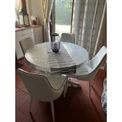 Moderna Sedia ecopelle Bianca, con bordo nero