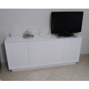 Credenza Madia moderna con 4 ante in finitura bianco lucido