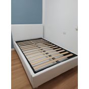 Moderno Letto Singolo serie Shock, Ecopelle Bianco